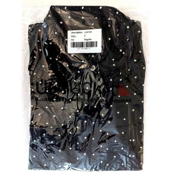 UNTUCKit Black White Polka Dot Button Down Blouse Long Sleeve Silk Shirt - Picture 3 of 6